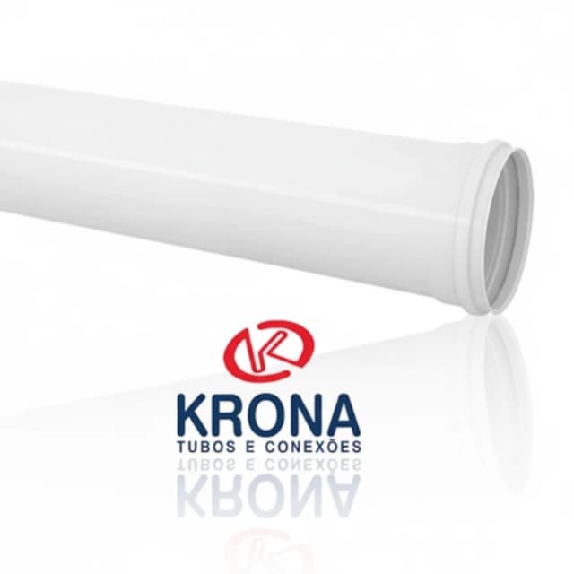 Tubo de Esgoto Krona 100mm (4") - PVC Rígido Classe 25 - 6 Metros